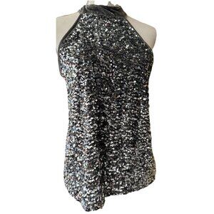 Cable & Gage Top‎ Sequin Halter Top Size Medium Evening Party